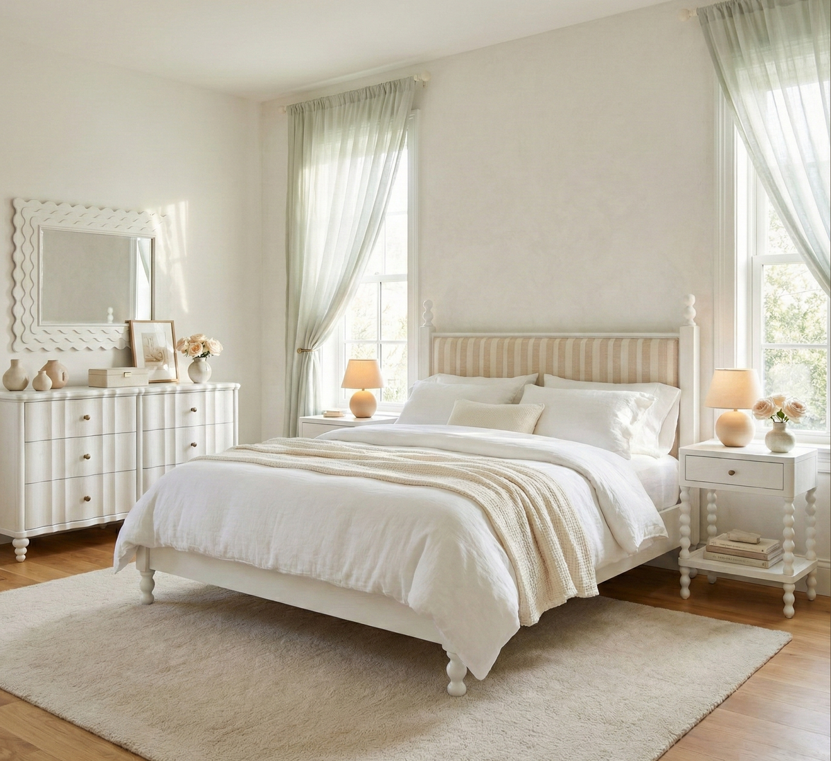 Haven Upholstered Finial Bed, Queen