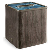 Sapphire Straw Marquetry Tissue Box, Square