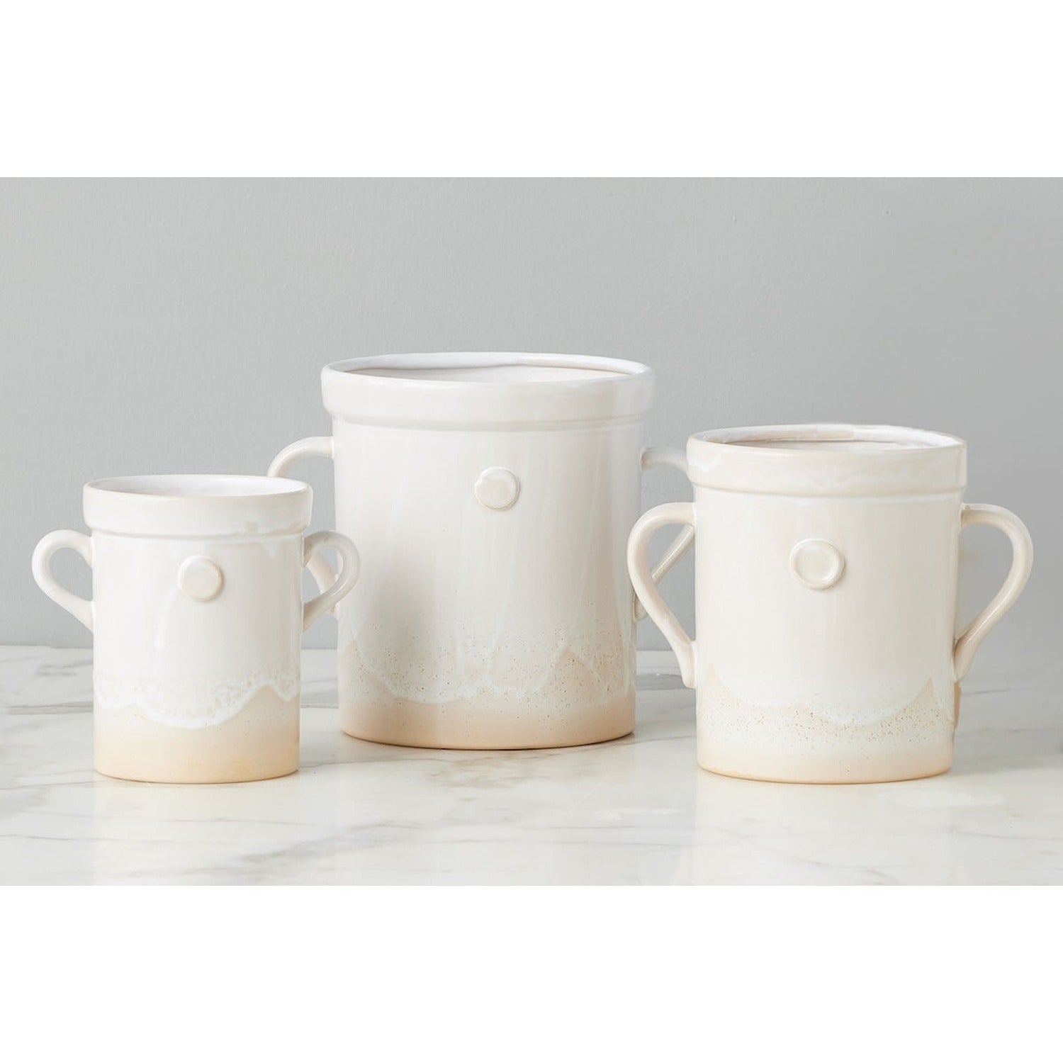 White Handthrown Crock, Small