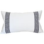 White with Black Greek Key Trim (Last Chance)