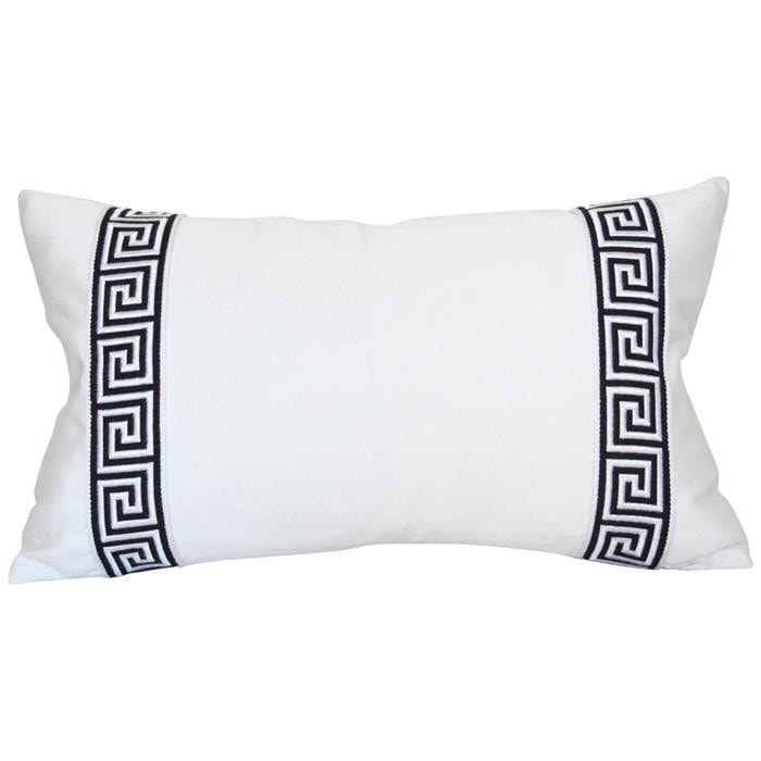 White with Black Greek Key Trim (Last Chance)