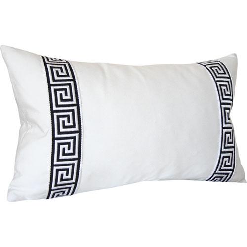 White with Black Greek Key Trim (Last Chance)