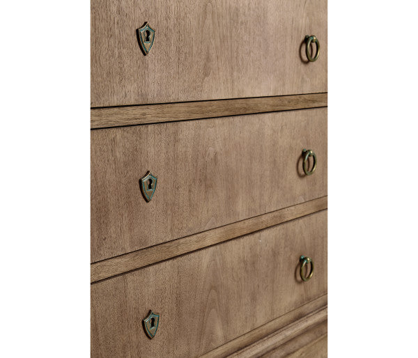 Timeless Entropy Louis Phillipe Drawer Chest in Stripped Brown Chestnut