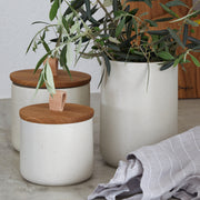 PACIFICA CANISTER 5" W/ OAK WOOD LID