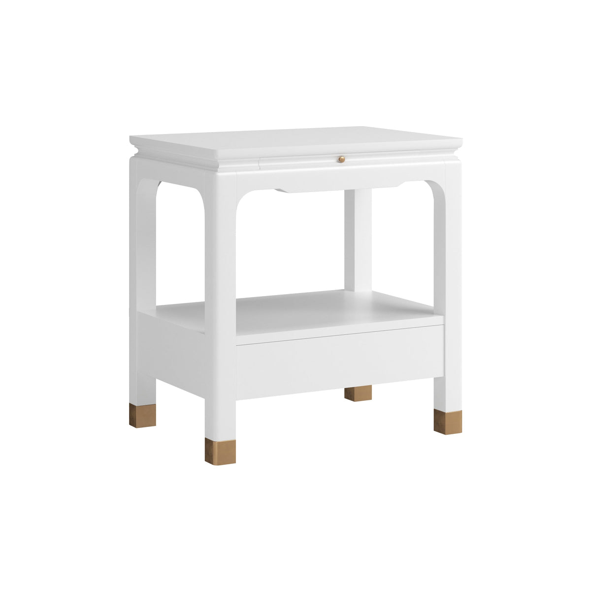 Eave Bedside Table, Uplifting White