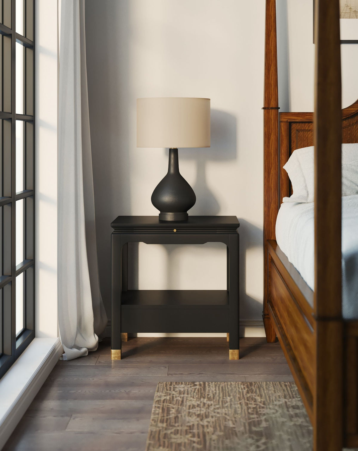 Eave Bedside Table, Ink