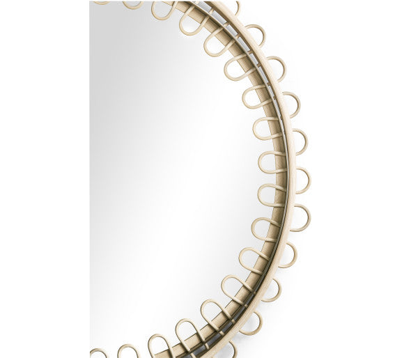 Water Vorticity Oval Rattan Mirror