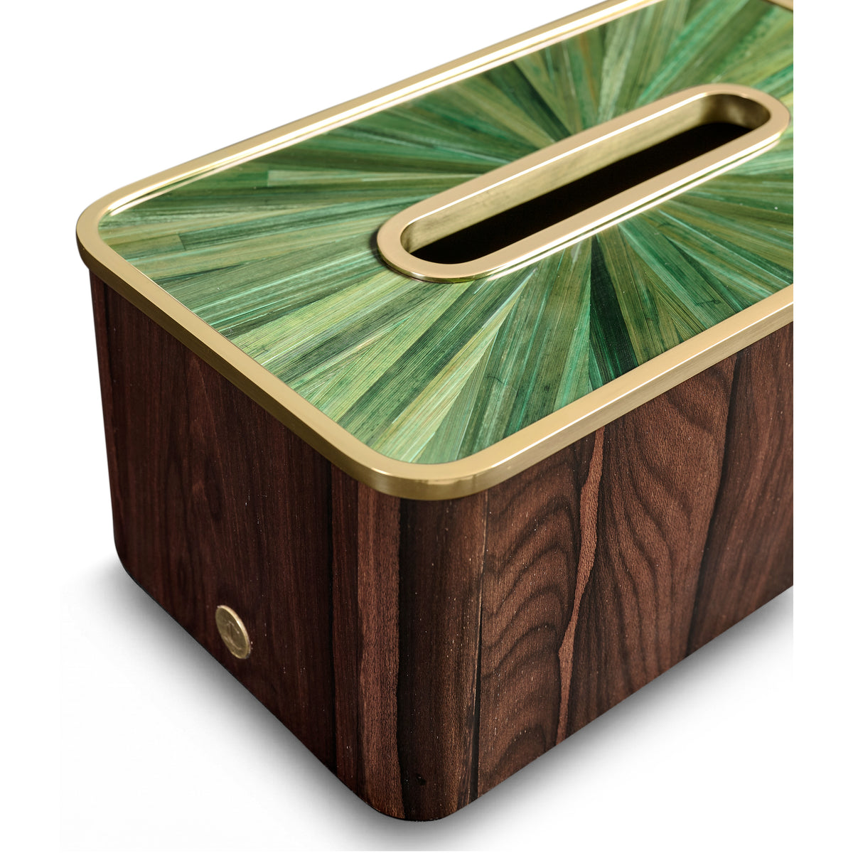 Verdure Straw Marquetry Tissue Box, Rectangular