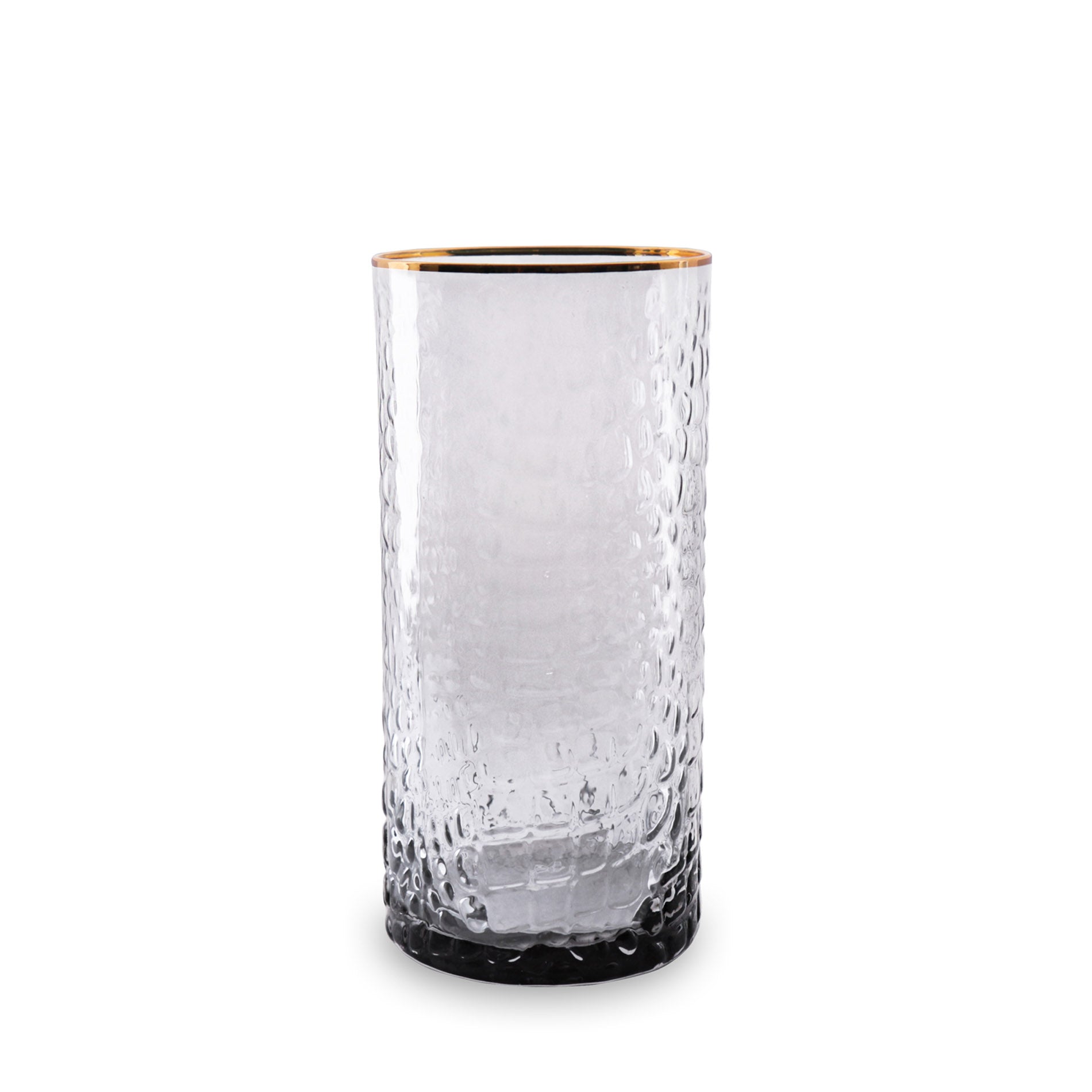 GLASS Croc Highball with Gold Rim Set of 4 (Smoke Grey)