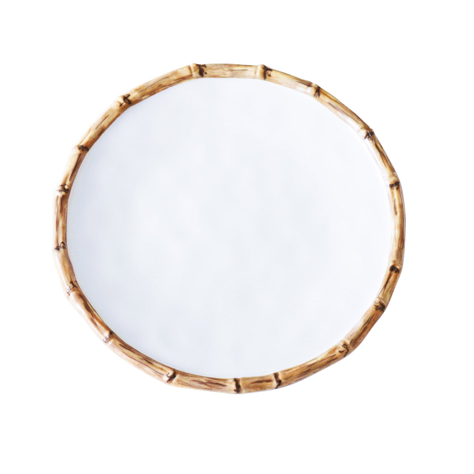 VIDA Bamboo 9" Salad Plate Set of 4 (White and Natural)