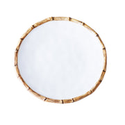 VIDA Bamboo 9" Salad Plate Set of 4 (White and Natural)
