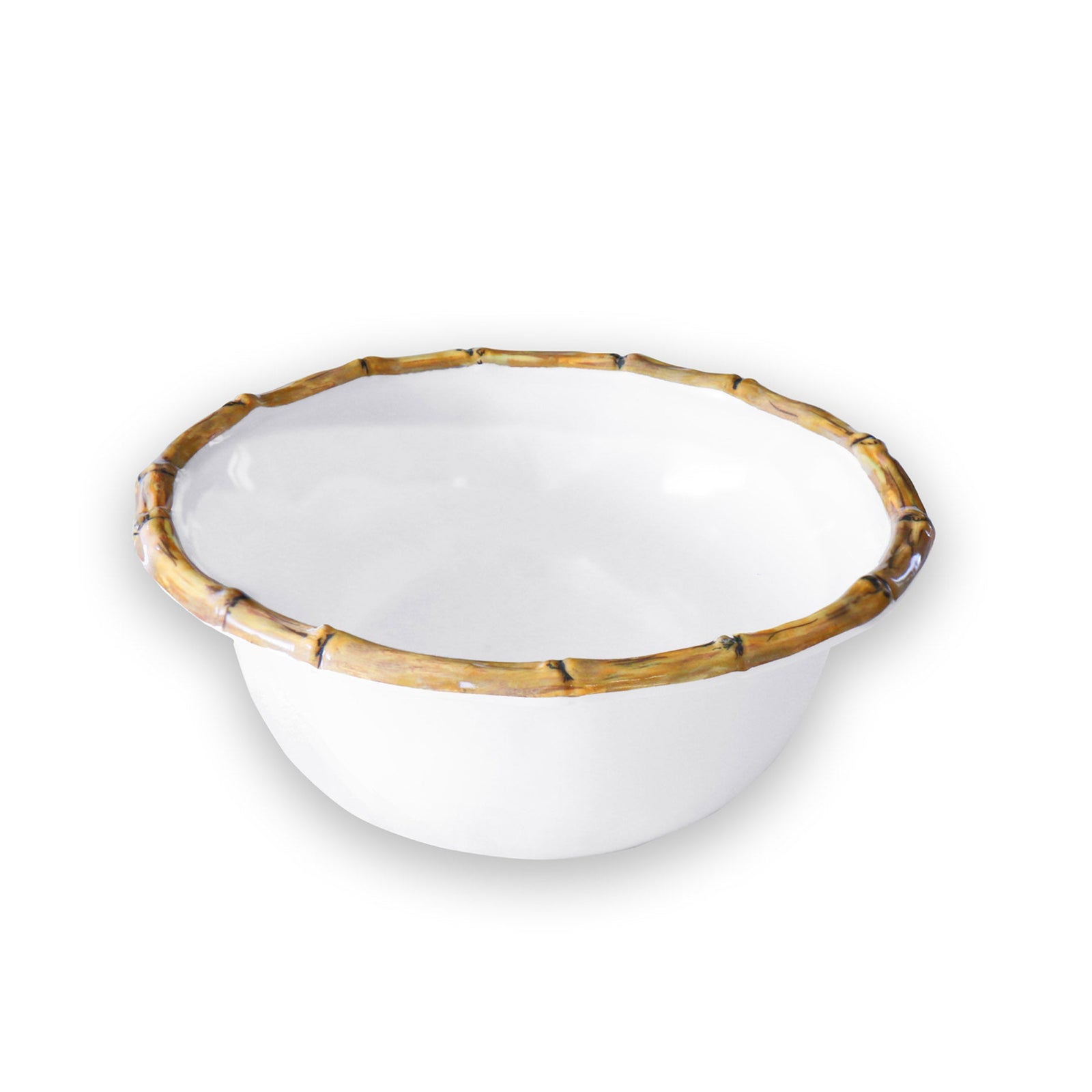 VIDA Bamboo 7.5" Cereal Bowl Set of 4 (White and Natural)