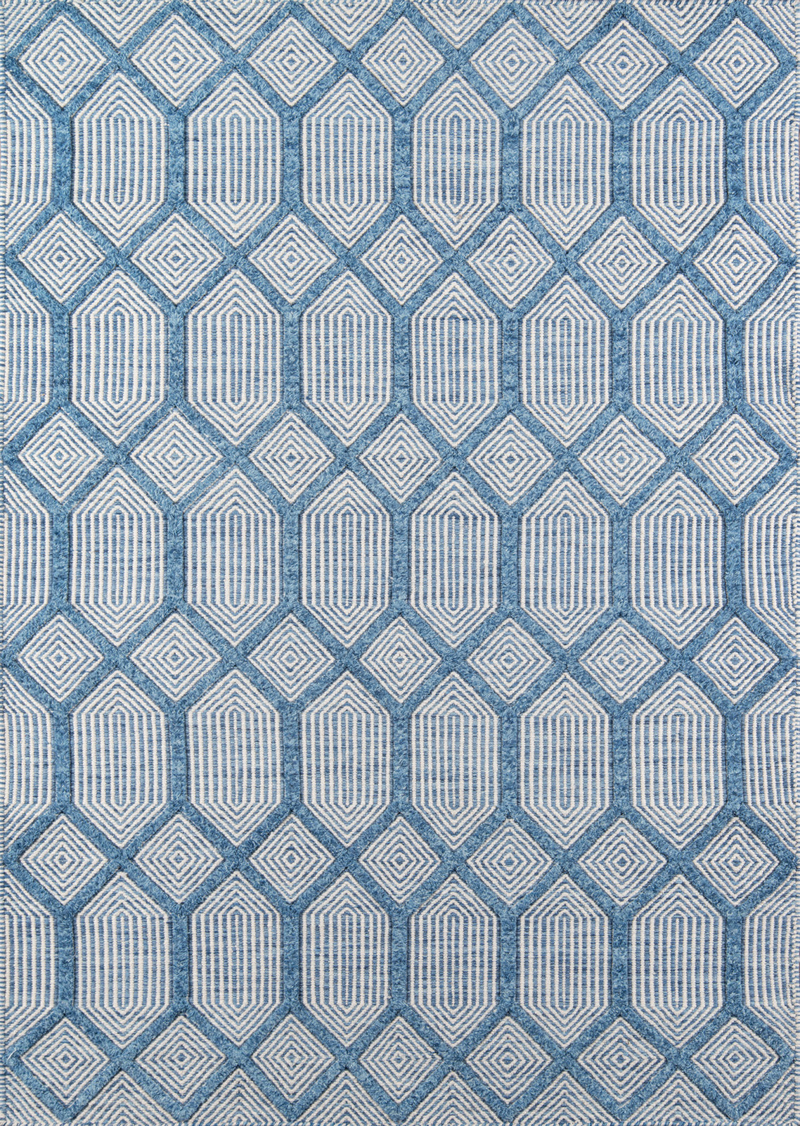 Erin Gates by Momeni Langdon Cambridge Blue Hand Woven Wool Area Rug